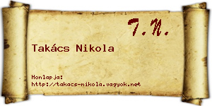 Takács Nikola névjegykártya